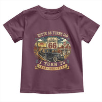 Route Highway 66 Turns 100 I Turn 75 Toddler T Shirt Vintage 1951 Road Sign Antique Car Lover 75th Birthday Gift