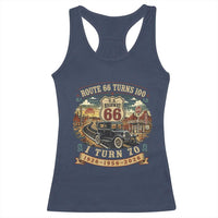 Route Highway 66 Turns 100 I Turn 70 Racerback Tank Top Vintage 1956 Road Sign Antique Car Lover 70th Birthday Gift