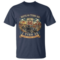 Route Highway 66 Turns 100 I Turn 65 T Shirt Vintage 1961 Road Sign Antique Car Lover 65th Birthday Gift