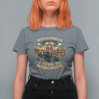 Route Highway 66 Turns 100 I Turn 65 T Shirt For Women Vintage 1961 Road Sign Antique Car Lover 65th Birthday Gift
