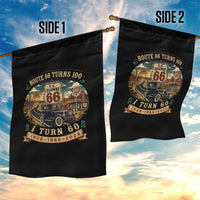 Route Highway 66 Turns 100 I Turn 60 Garden Flag Vintage 1966 Road Sign Antique Car Lover 60th Birthday Gift