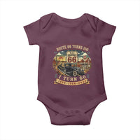 Route Highway 66 Turns 100 I Turn 60 Baby Onesie Vintage 1966 Road Sign Antique Car Lover 60th Birthday Gift