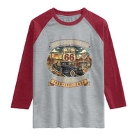 Route Highway 66 Turns 100 I Turn 55 Raglan Shirt Vintage 1971 Road Sign Antique Car Lover 55th Birthday Gift