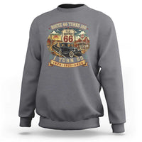 Route Highway 66 Turns 100 I Turn 55 Sweatshirt Vintage 1971 Road Sign Antique Car Lover 55th Birthday Gift