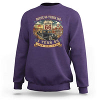 Route Highway 66 Turns 100 I Turn 55 Sweatshirt Vintage 1971 Road Sign Antique Car Lover 55th Birthday Gift