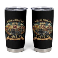 Route Highway 66 Turns 100 I Turn 55 Tumbler Cup Vintage 1971 Road Sign Antique Car Lover 55th Birthday Gift