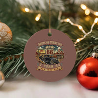Route Highway 66 Turns 100 I Turn 45 Ceramic Ornament Vintage 1981 Road Sign Antique Car Lover 45th Birthday Gift
