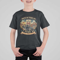 Route Highway 66 Turns 100 I Turn 45 T Shirt For Kid Vintage 1981 Road Sign Antique Car Lover 45th Birthday Gift