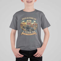 Route Highway 66 Turns 100 I Turn 40 T Shirt For Kid Vintage 1986 Road Sign Antique Car Lover 40th Birthday Gift
