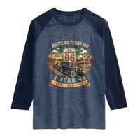 Route Highway 66 Turns 100 I Turn 40 Raglan Shirt Vintage 1986 Road Sign Antique Car Lover 40th Birthday Gift