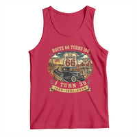 Route Highway 66 Turns 100 I Turn 35 Tank Top Vintage 1991 Road Sign Antique Car Lover 35th Birthday Gift