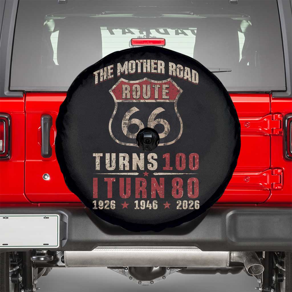 Route Highway 66 Turns 100 I Turn 80 Spare Tire Cover Vintage 1946 Road Sign 80th Birthday Gift