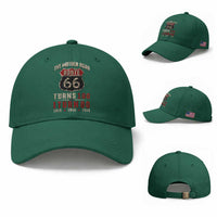 Route Highway 66 Turns 100 I Turn 80 Baseball Cap Vintage 1946 Road Sign 80th Birthday Gift