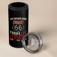 Route Highway 66 Turns 100 I Turn 80 4 in 1 Can Cooler Tumbler Vintage 1946 Road Sign 80th Birthday Gift