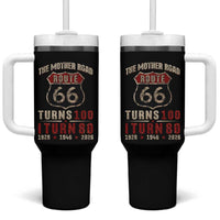 Route Highway 66 Turns 100 I Turn 80 Tumbler With Handle Vintage 1946 Road Sign 80th Birthday Gift
