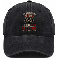 Route Highway 66 Turns 100 I Turn 80 Washed Cotton Baseball Cap Vintage 1946 Road Sign 80th Birthday Gift