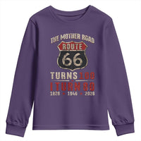 Route Highway 66 Turns 100 I Turn 80 Youth Sweatshirt Vintage 1946 Road Sign 80th Birthday Gift