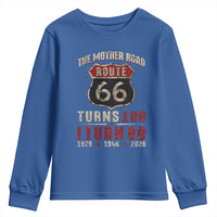 Route Highway 66 Turns 100 I Turn 80 Youth Sweatshirt Vintage 1946 Road Sign 80th Birthday Gift