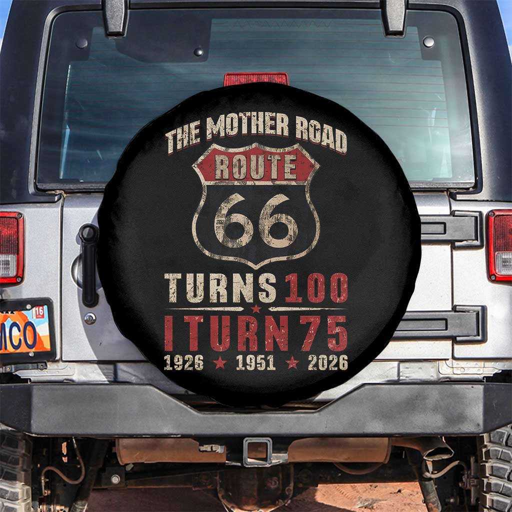 Route Highway 66 Turns 100 I Turn 75 Spare Tire Cover Vintage 1951 Road Sign 75th Birthday Gift