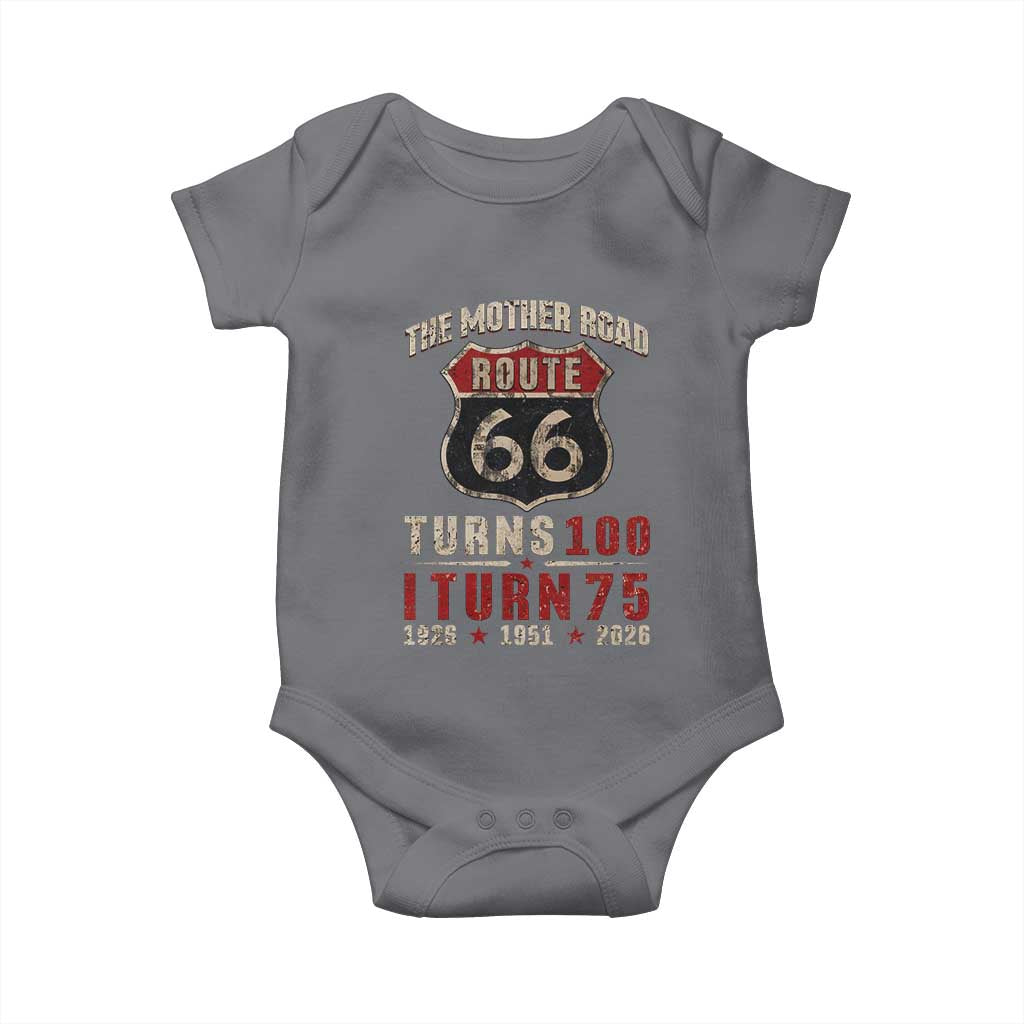 Route Highway 66 Turns 100 I Turn 75 Baby Onesie Vintage 1951 Road Sign 75th Birthday Gift