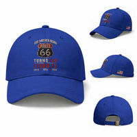 Route Highway 66 Turns 100 I Turn 75 Baseball Cap Vintage 1951 Road Sign 75th Birthday Gift