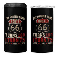 Route Highway 66 Turns 100 I Turn 75 4 in 1 Can Cooler Tumbler Vintage 1951 Road Sign 75th Birthday Gift
