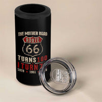 Route Highway 66 Turns 100 I Turn 75 4 in 1 Can Cooler Tumbler Vintage 1951 Road Sign 75th Birthday Gift
