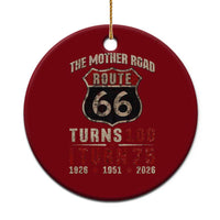Route Highway 66 Turns 100 I Turn 75 Ceramic Ornament Vintage 1951 Road Sign 75th Birthday Gift