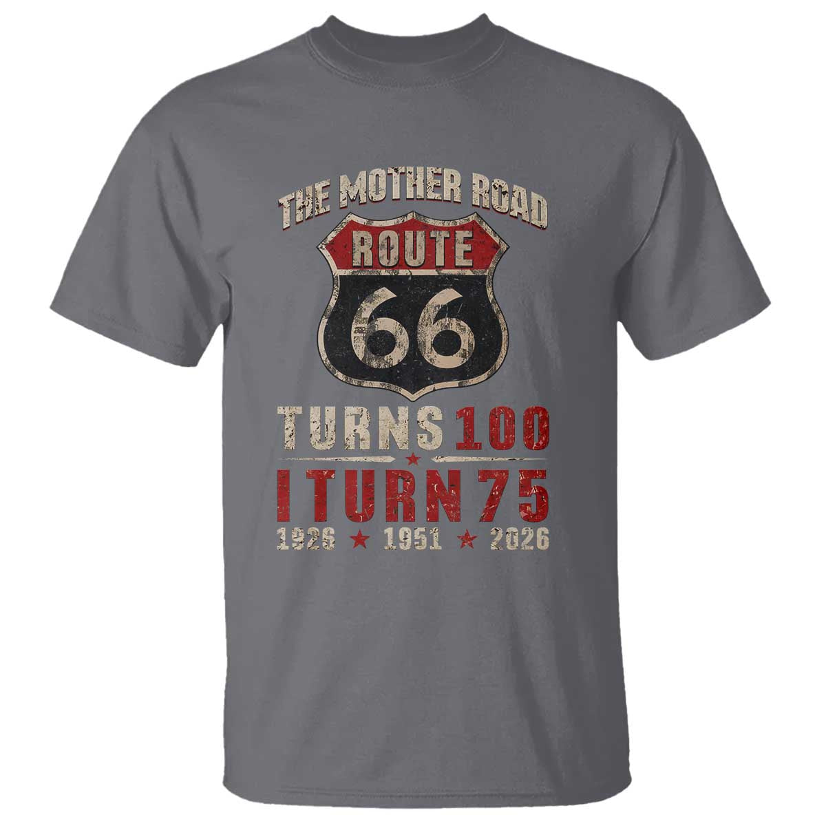 Route Highway 66 Turns 100 I Turn 75 T Shirt Vintage 1951 Road Sign 75th Birthday Gift
