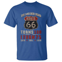 Route Highway 66 Turns 100 I Turn 75 T Shirt Vintage 1951 Road Sign 75th Birthday Gift