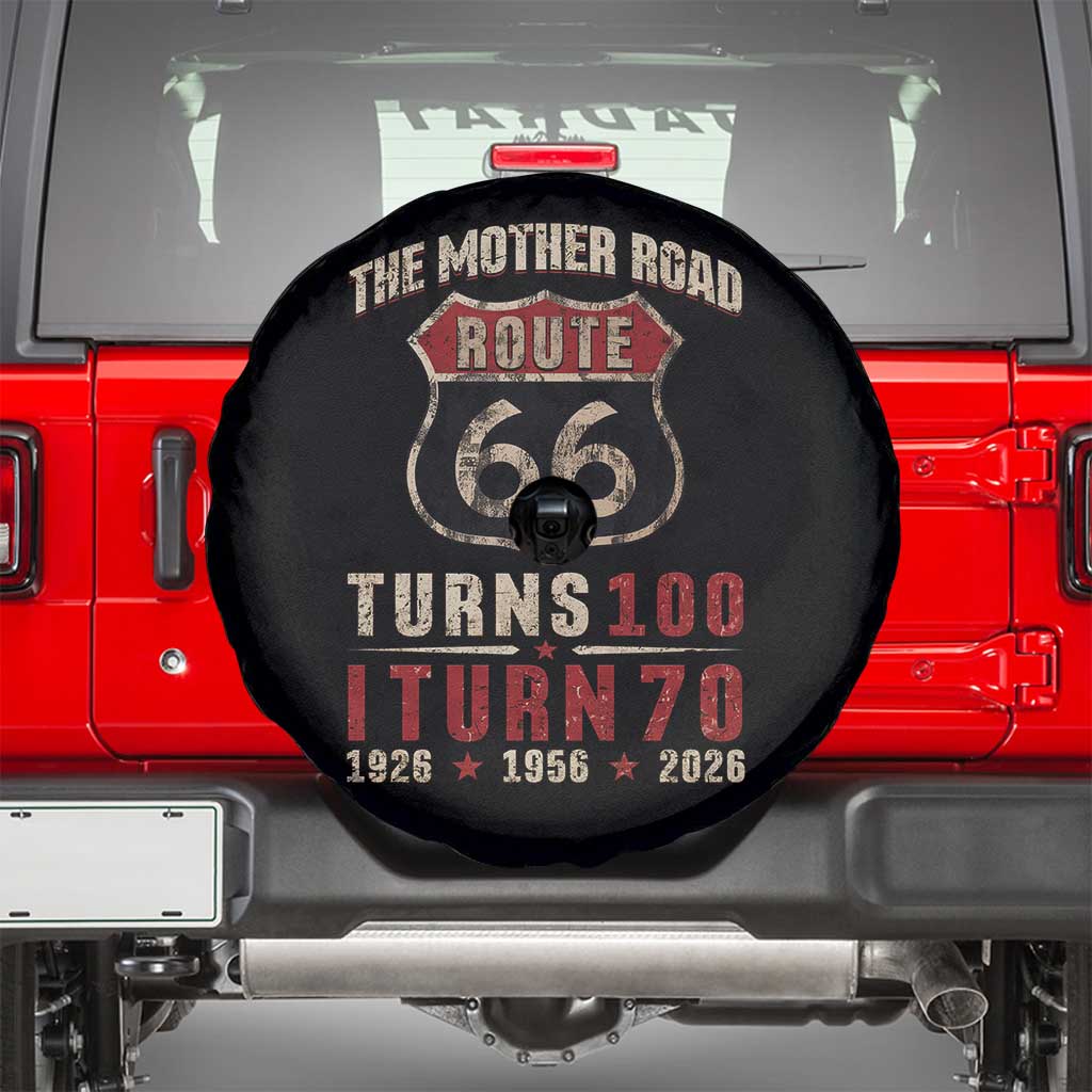 Route Highway 66 Turns 100 I Turn 70 Spare Tire Cover Vintage 1956 Road Sign 70th Birthday Gift