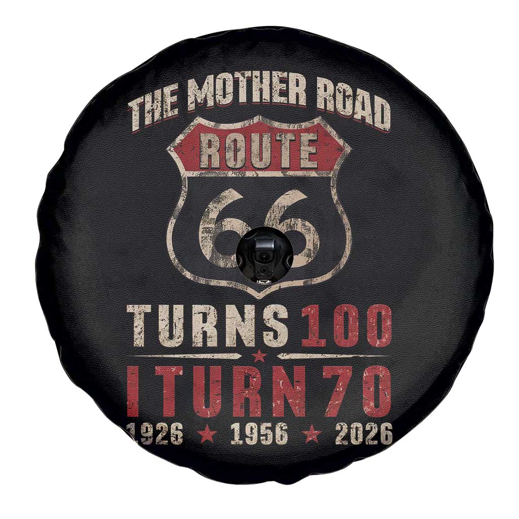 Route Highway 66 Turns 100 I Turn 70 Spare Tire Cover Vintage 1956 Road Sign 70th Birthday Gift