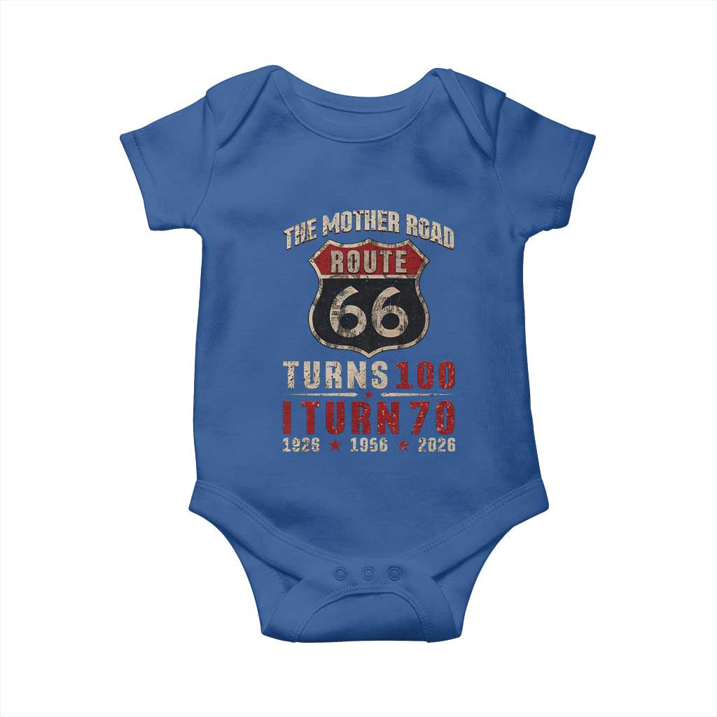 Route Highway 66 Turns 100 I Turn 70 Baby Onesie Vintage 1956 Road Sign 70th Birthday Gift
