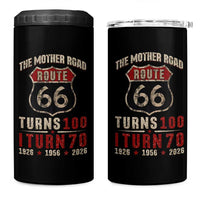 Route Highway 66 Turns 100 I Turn 70 4 in 1 Can Cooler Tumbler Vintage 1956 Road Sign 70th Birthday Gift
