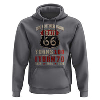 Route Highway 66 Turns 100 I Turn 70 Hoodie Vintage 1956 Road Sign 70th Birthday Gift