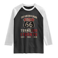 Route Highway 66 Turns 100 I Turn 70 Raglan Shirt Vintage 1956 Road Sign 70th Birthday Gift