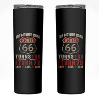 Route Highway 66 Turns 100 I Turn 70 Skinny Tumbler Vintage 1956 Road Sign 70th Birthday Gift