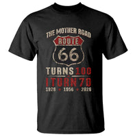 Route Highway 66 Turns 100 I Turn 70 T Shirt Vintage 1956 Road Sign 70th Birthday Gift