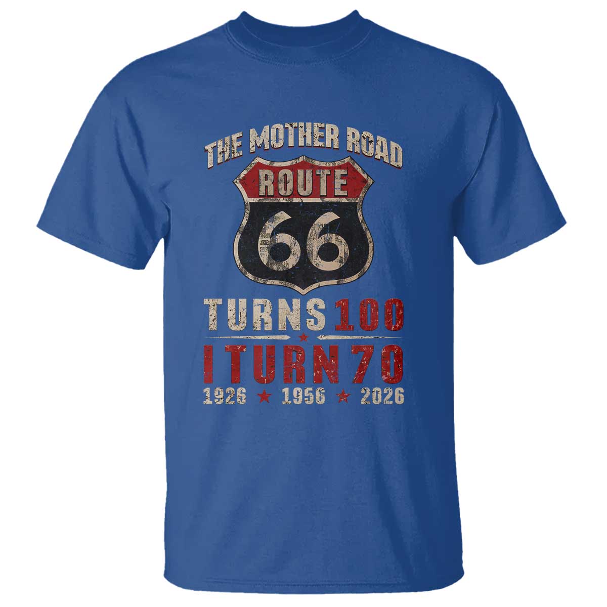 Route Highway 66 Turns 100 I Turn 70 T Shirt Vintage 1956 Road Sign 70th Birthday Gift