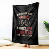 Route Highway 66 Turns 100 I Turn 65 Throw Blanket Vintage 1961 Road Sign 65th Birthday Gift