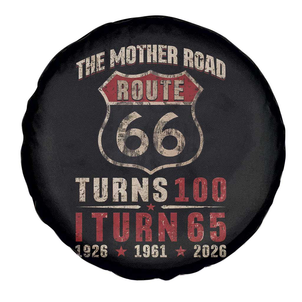 Route Highway 66 Turns 100 I Turn 65 Spare Tire Cover Vintage 1961 Road Sign 65th Birthday Gift