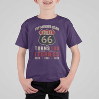 Route Highway 66 Turns 100 I Turn 65 T Shirt For Kid Vintage 1961 Road Sign 65th Birthday Gift