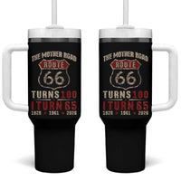 Route Highway 66 Turns 100 I Turn 65 Tumbler With Handle Vintage 1961 Road Sign 65th Birthday Gift