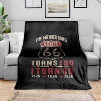 Route Highway 66 Turns 100 I Turn 60 Throw Blanket Vintage 1966 Road Sign 60th Birthday Gift