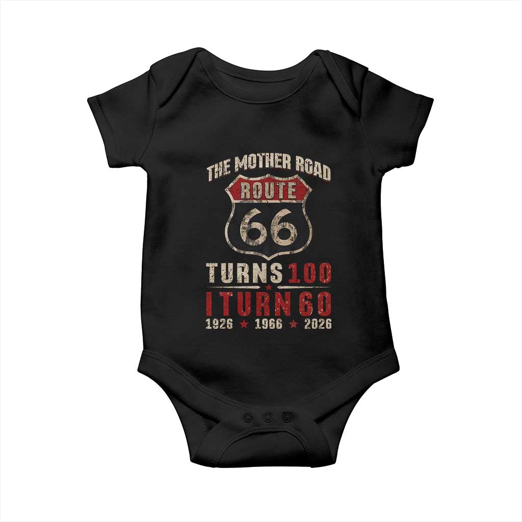 Route Highway 66 Turns 100 I Turn 60 Baby Onesie Vintage 1966 Road Sign 60th Birthday Gift