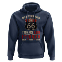 Route Highway 66 Turns 100 I Turn 60 Hoodie Vintage 1966 Road Sign 60th Birthday Gift