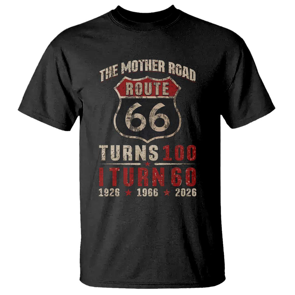 Route Highway 66 Turns 100 I Turn 60 T Shirt Vintage 1966 Road Sign 60th Birthday Gift