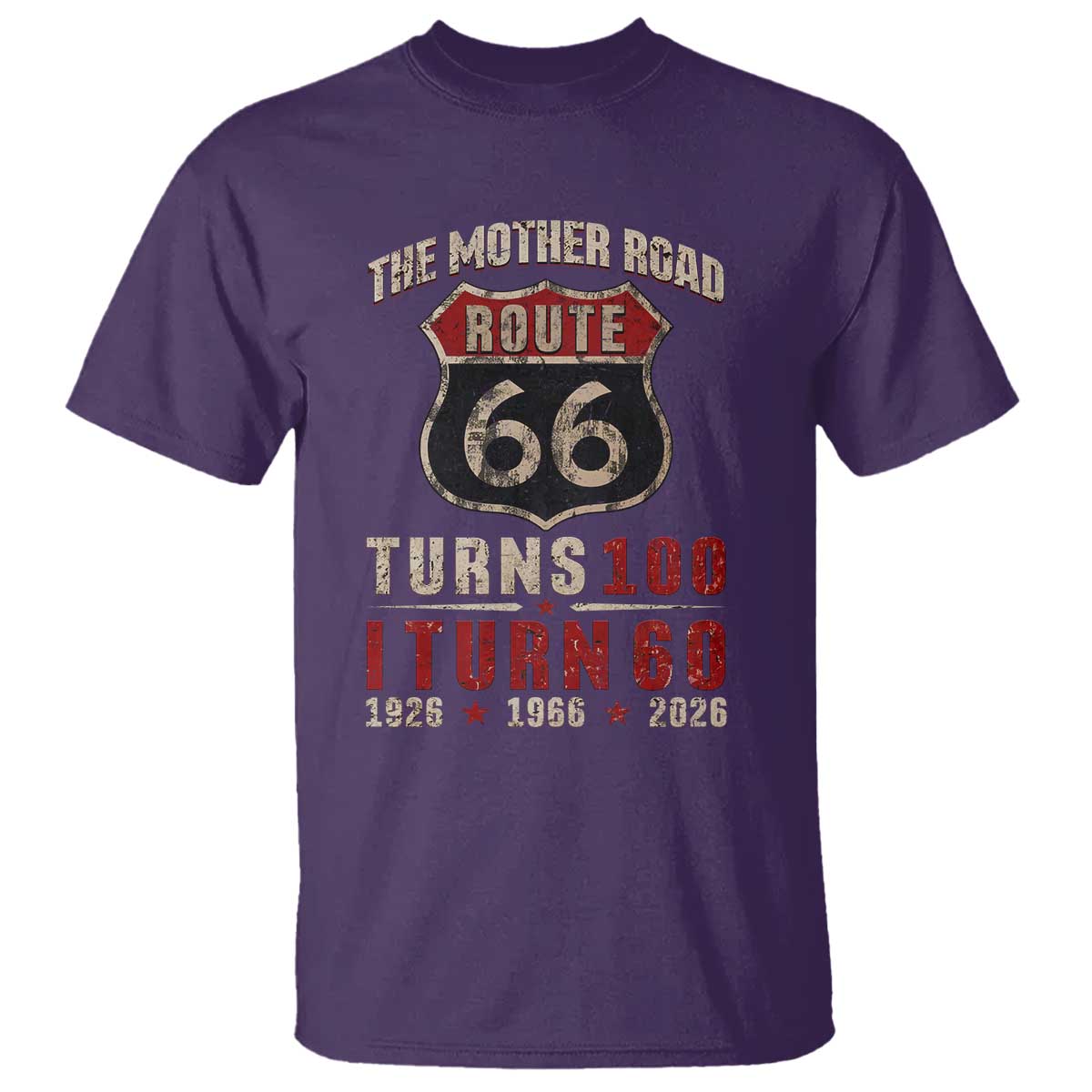 Route Highway 66 Turns 100 I Turn 60 T Shirt Vintage 1966 Road Sign 60th Birthday Gift