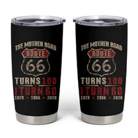 Route Highway 66 Turns 100 I Turn 60 Tumbler Cup Vintage 1966 Road Sign 60th Birthday Gift