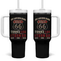 Route Highway 66 Turns 100 I Turn 60 Tumbler With Handle Vintage 1966 Road Sign 60th Birthday Gift